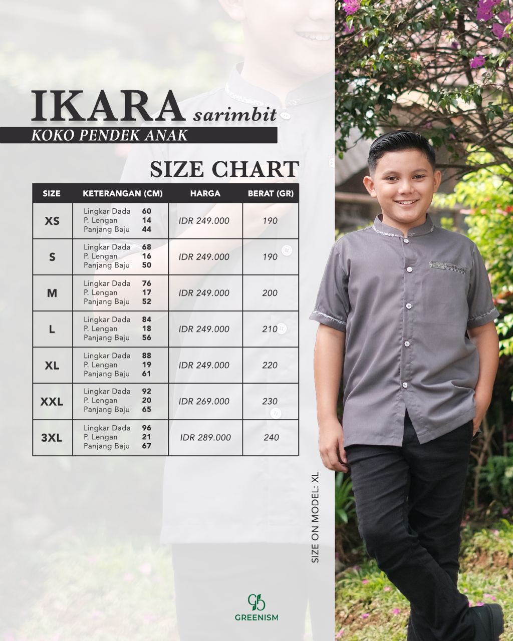 GREENISM - IKARA KOKO ANAK PENDEK I READY STOCK