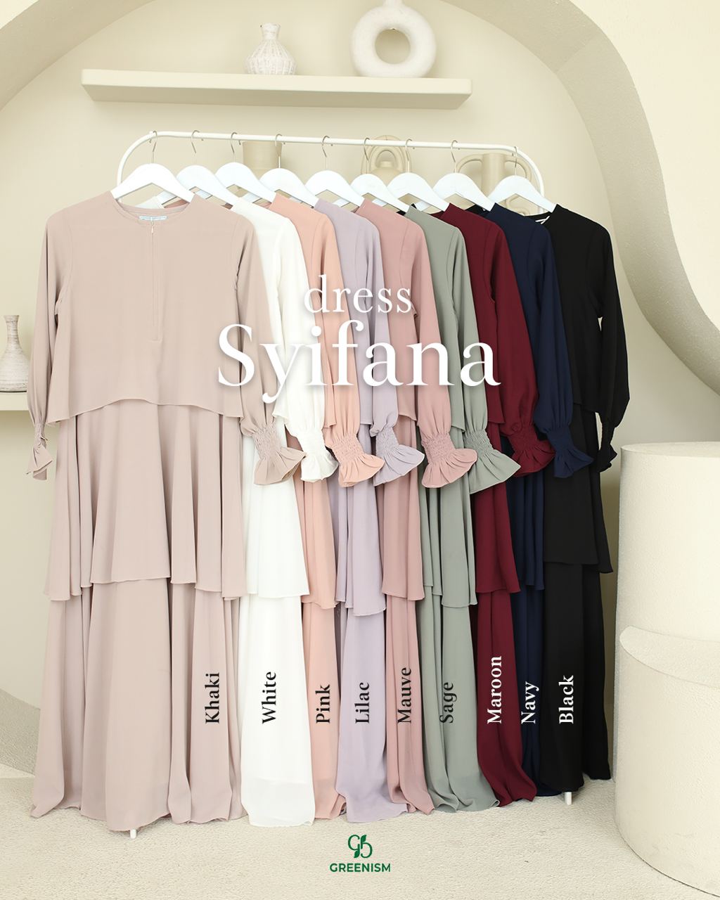 GREENISM - SYIFANA DRESS I READY STOCK