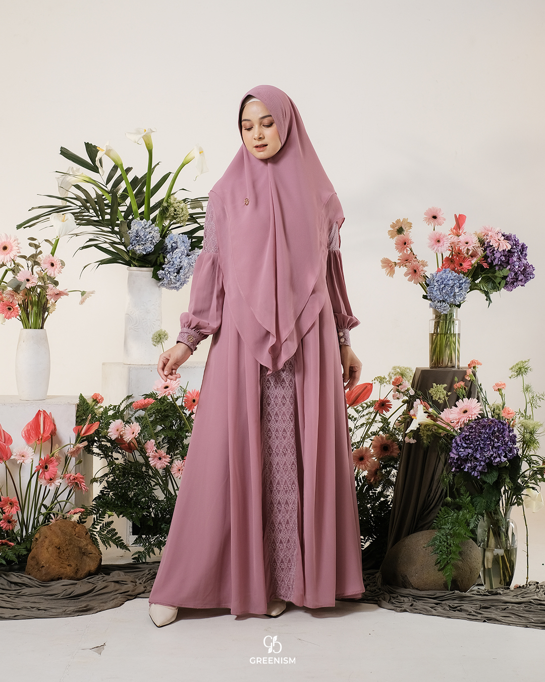 GREENISM - Ercilia Dress Ceruty Brokat Premium | Busui friendly Gamis Daily