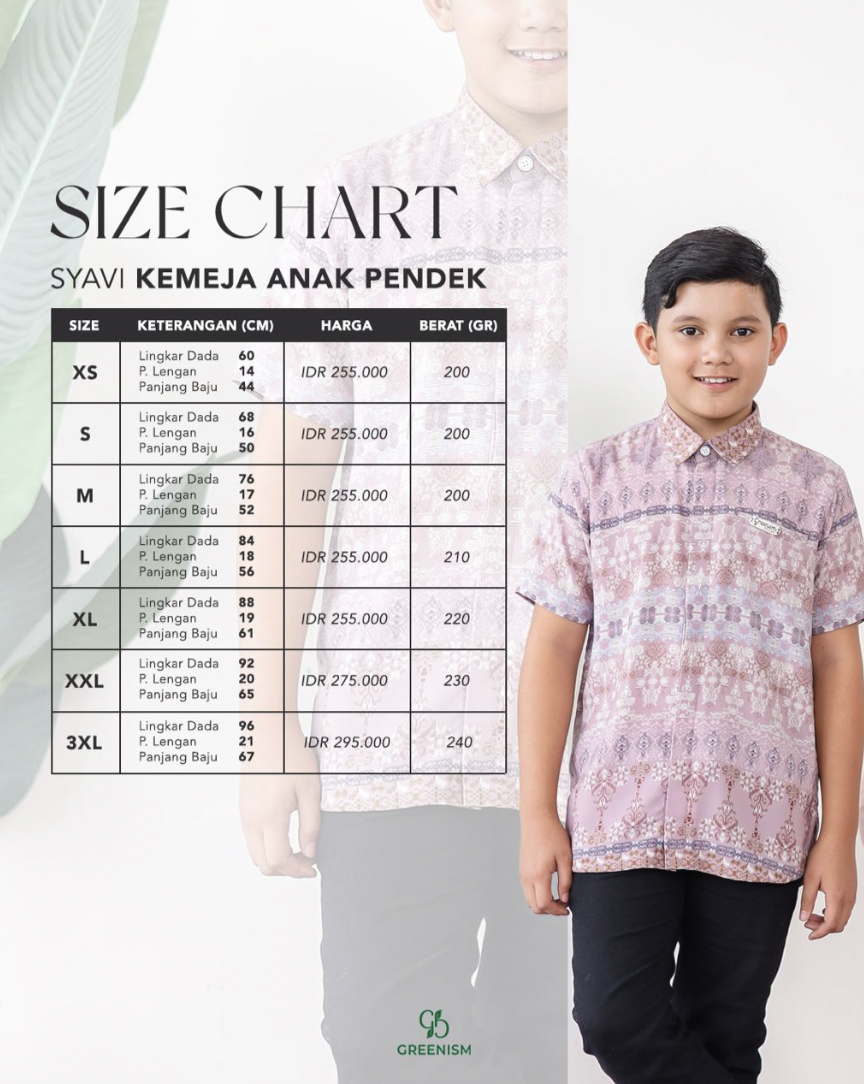 GREENISM - SYAVI KOKO ANAK PENDEK I READY STOCK
