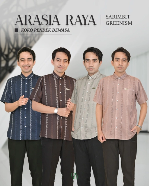 Image of GREENISM - (All Colours) Arasia Raya Koko Dewasa Lengan Pendek | Baju Atasan Wanita Terbaru | Gamis Lebaran 2026 Model Gamis Terbaru