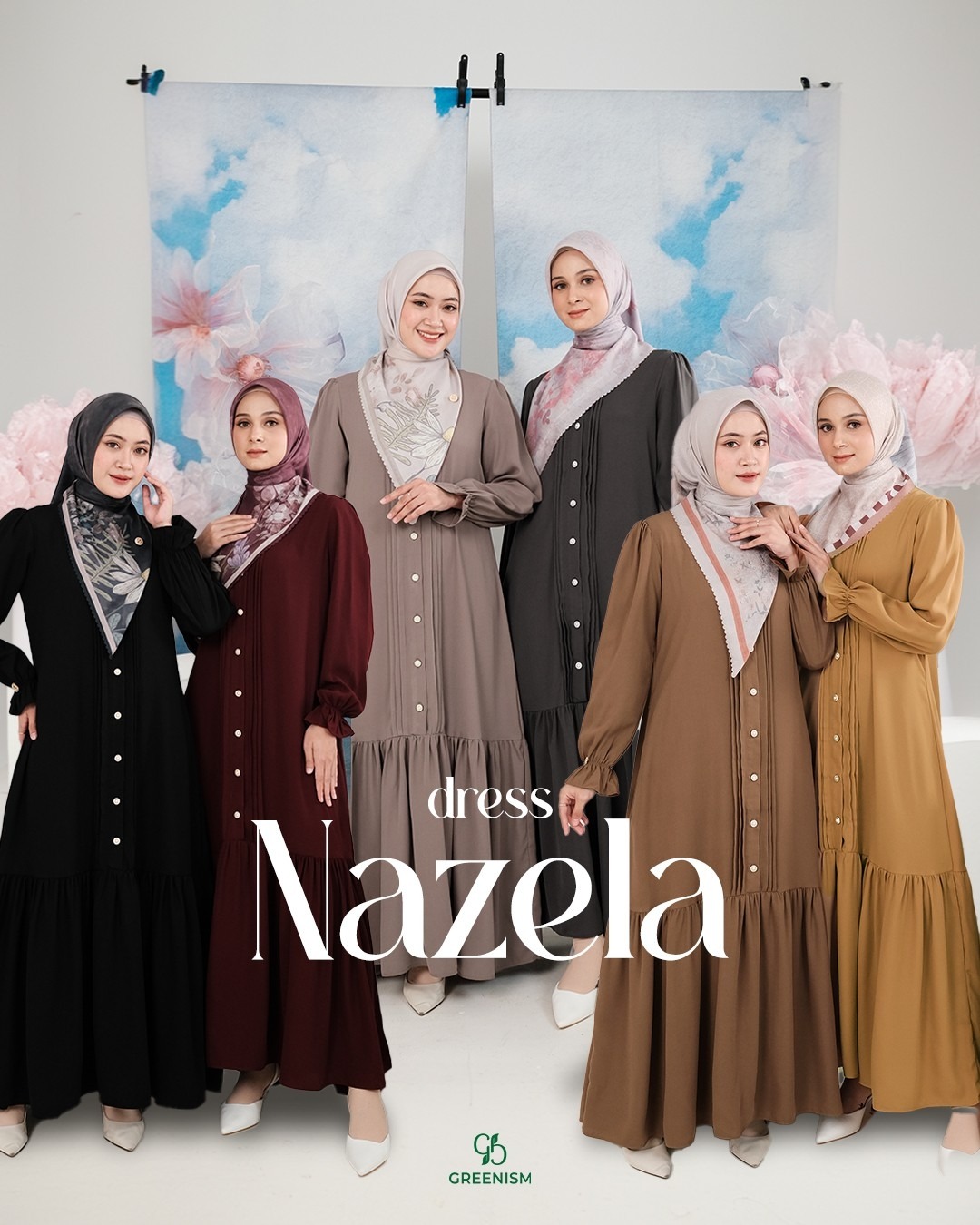 GREENISM - Nazela Dress Carera | Busui friendly Gamis Daily