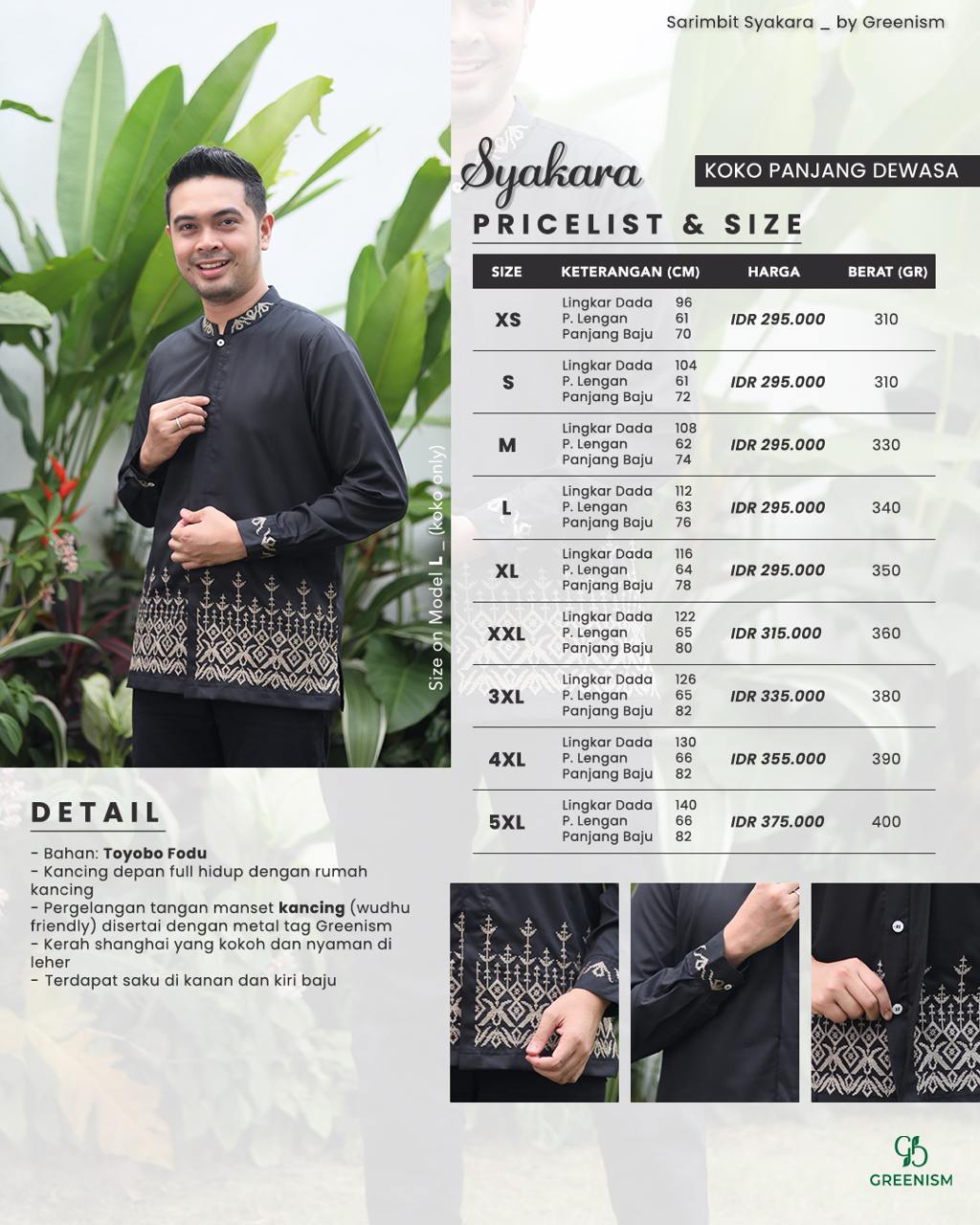 GREENISM - SYAKARA KOKO DEWASA PANJANG I READY STOCK