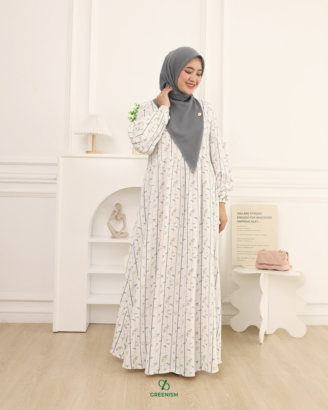 GREENISM - Dinara Dress Ceya Katun | Busui friendly Gamis Daily