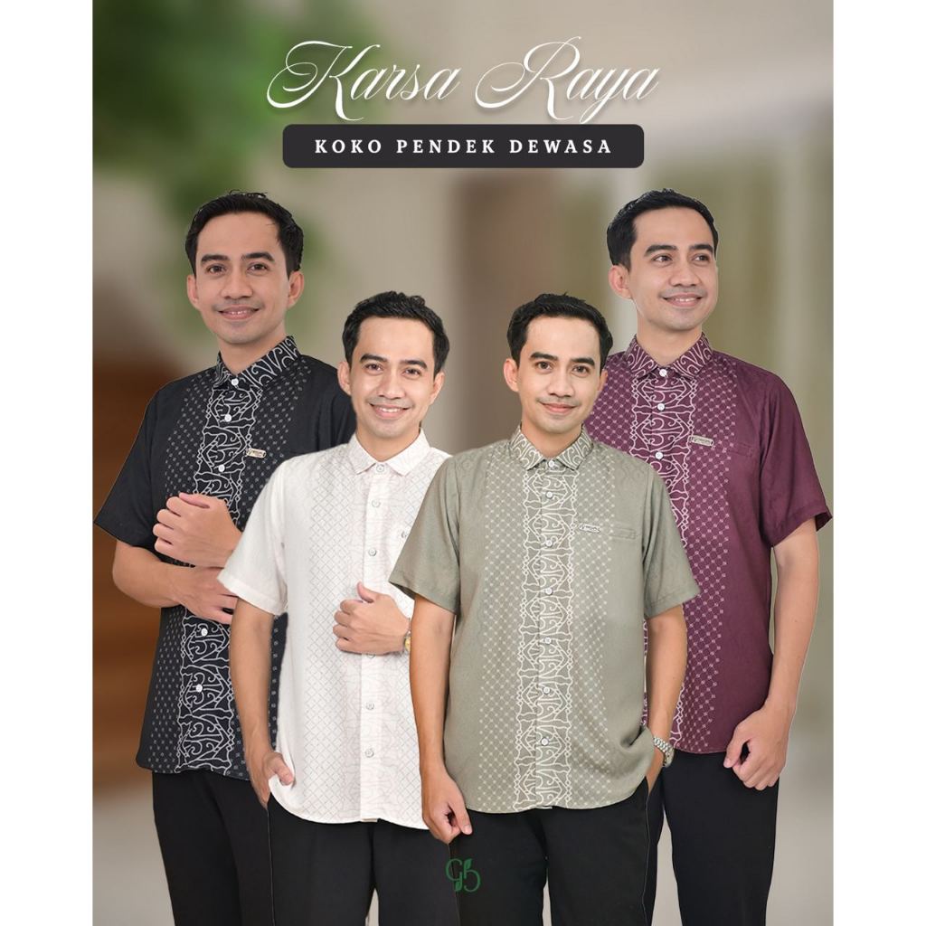 GREENISM - Karsa Raya Koko Dewasa Lengan Pendek | All Color | Ready Stock | Lebaran 2026 Model Gamis Terbaru | Baju Atasan Terbaru