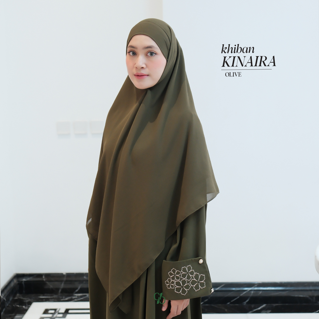 GREENISM - KINAIRA KHIBAN I KHIMAR WANITA MUSLIMAH PREMIUM HIJAB SYAR'I INSTAN PANJANG