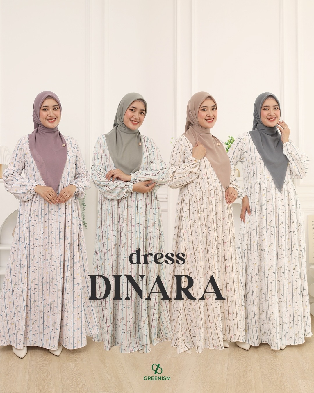 GREENISM - Dinara Dress Ceya Katun | Busui friendly Gamis Daily