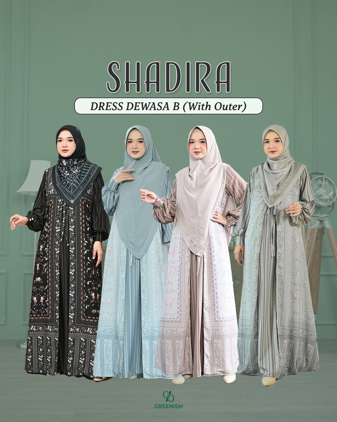 GREENISM - SHADIRA DRESS DEWASA (B) I READY STOCK