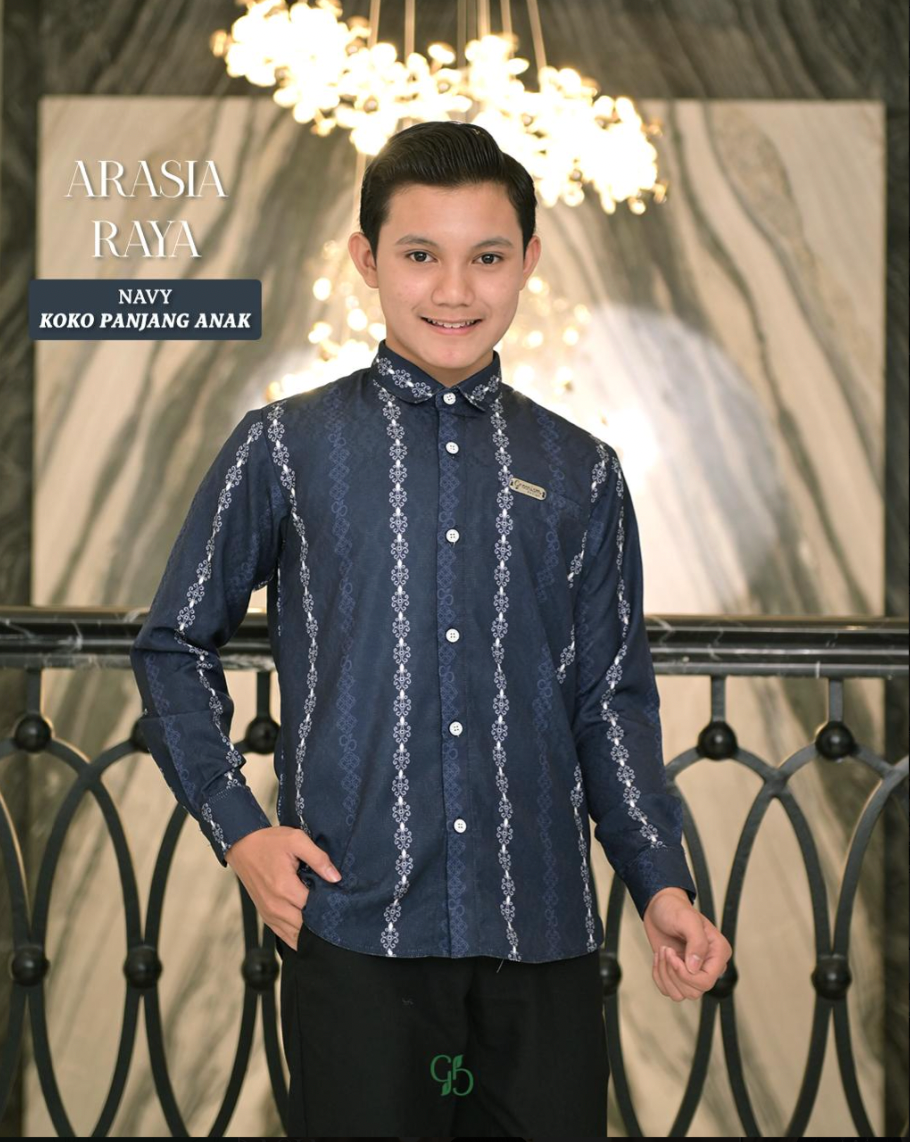 GREENISM - (All Colours) Arasia Raya Gamis Koko Anak Lengan Panjang | Baju Atasan Wanita Terbaru | Gamis Lebaran 2026 Model Gamis Terbaru
