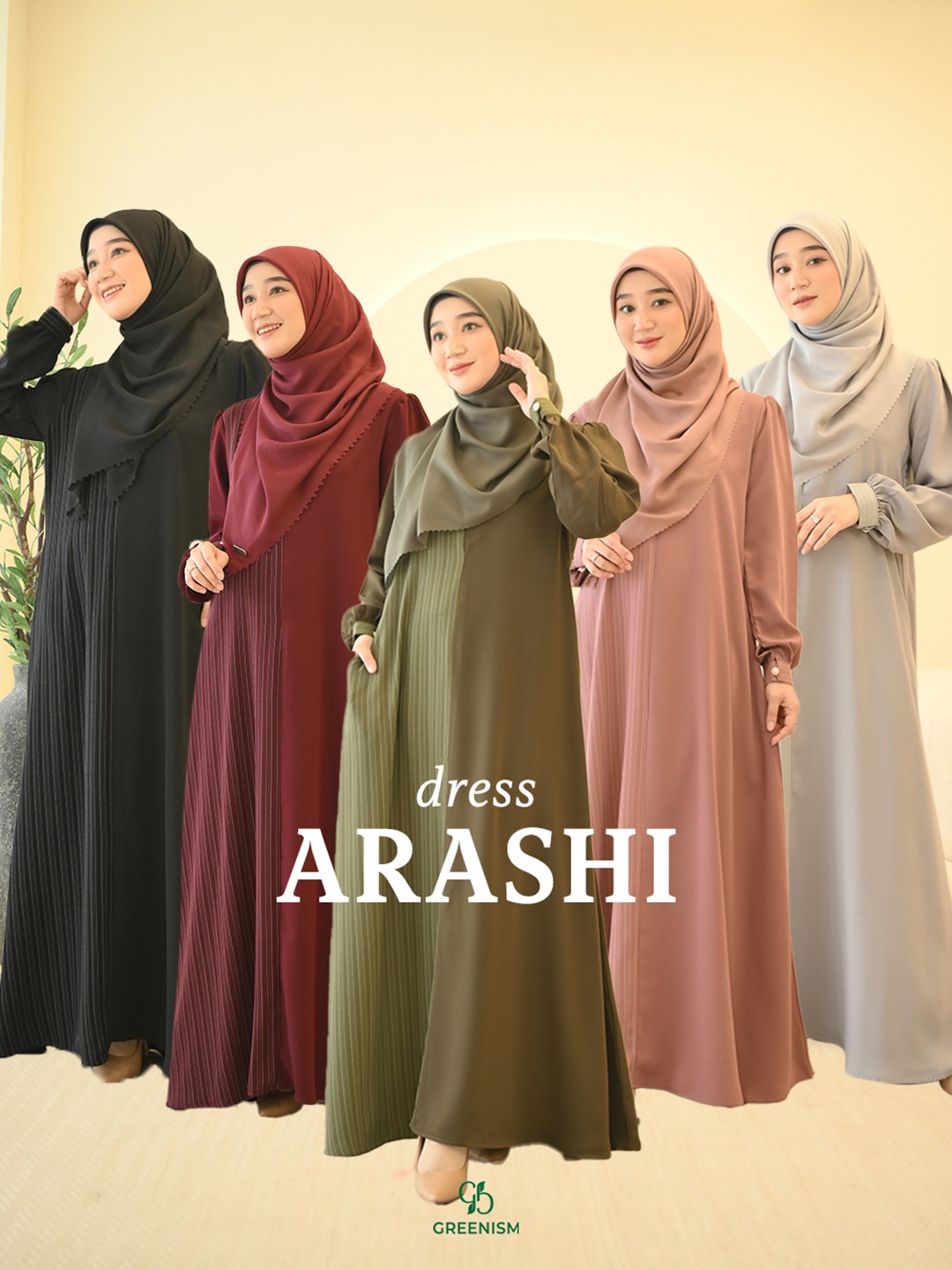 GREENISM - Arashi Dress All Colours | Gamis Lebaran 2026 Model Terbaru