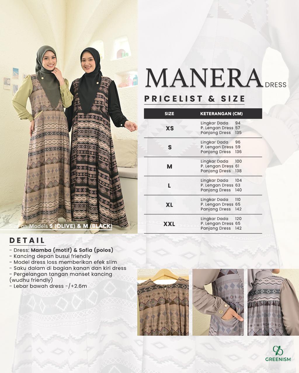 GREENISM - MANERA DRESS I READY STOCK
