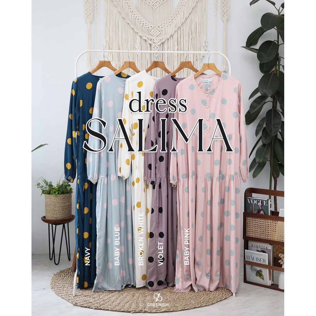 GREENISM - SALIMA DRESS (Gamis Syari Simple Busui Friendly Terbaru)