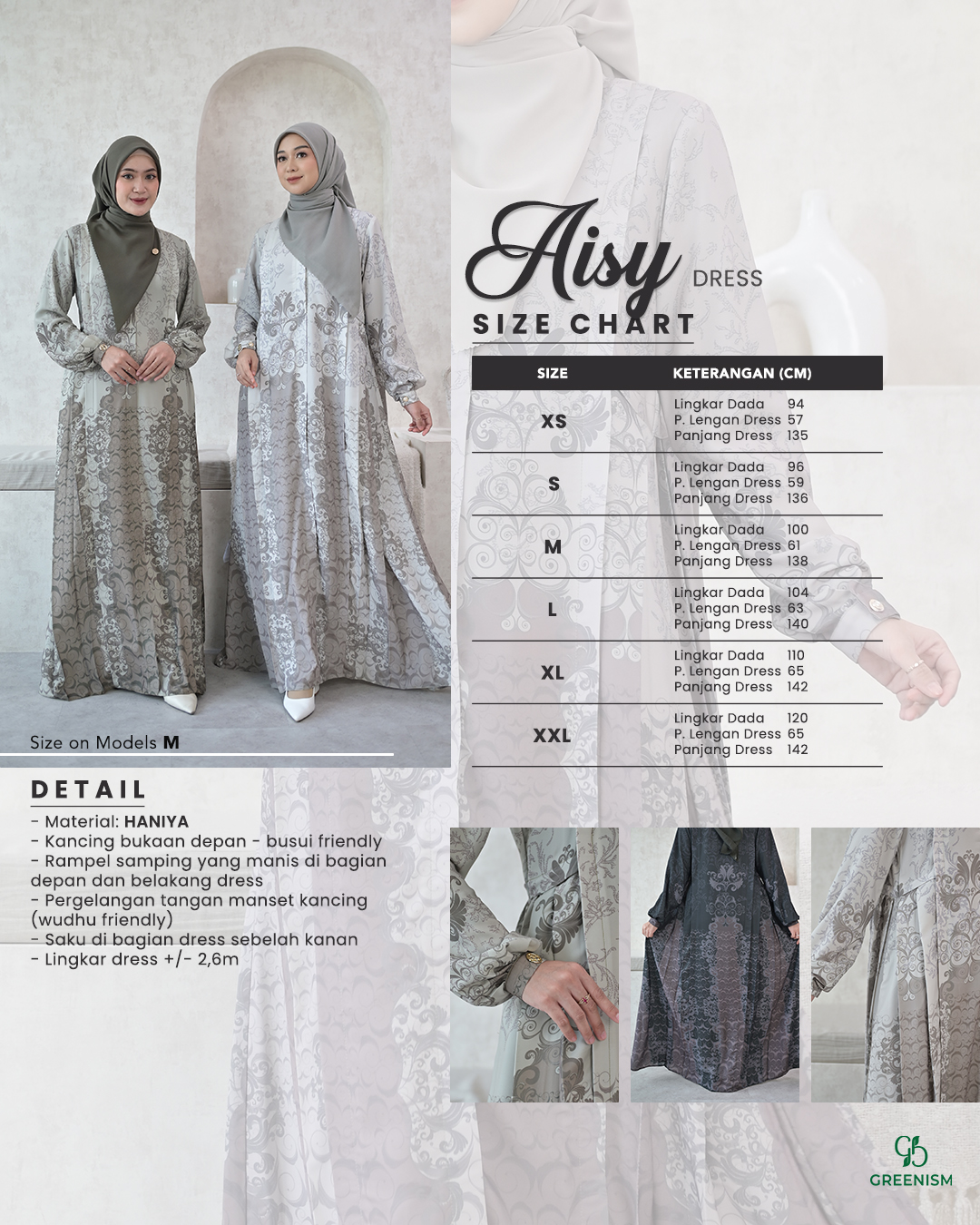 GREENISM - Aisy Dress | Busui friendly Gamis Daily