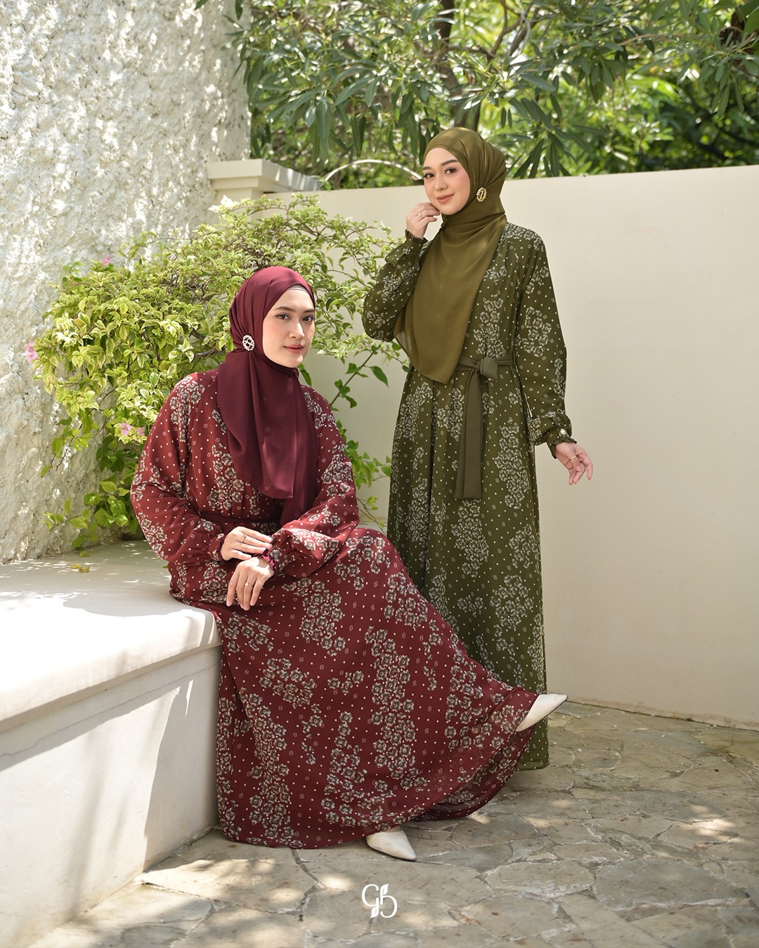 GREENISM - Aira Dress Ceruti Motif | Wudhu Friendly Gamis Daily