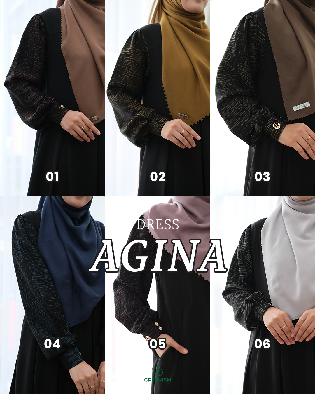 GREENISM - Agina Dress Yoris Jaquard | Busui friendly Gamis Daily