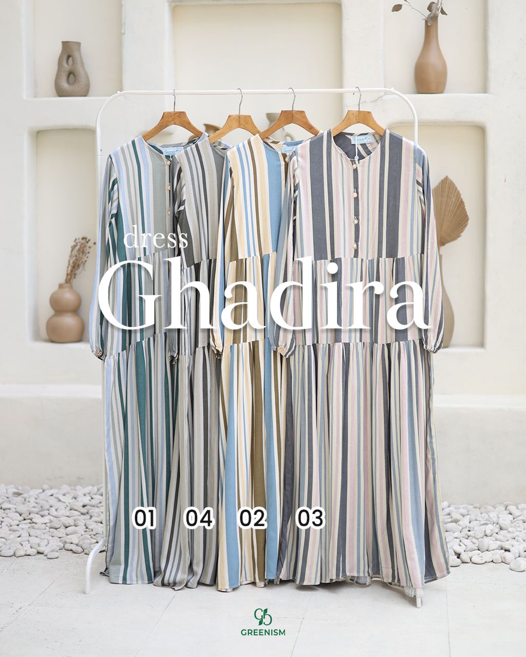 GREENISM - Ghadira Dress Rayon Viscose | Busui friendly Gamis Daily