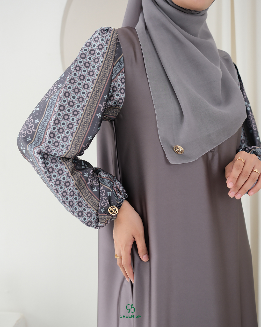 GREENISM - Zenita Dress Satin Silk dan Amera Silk | Busui friendly Gamis Daily