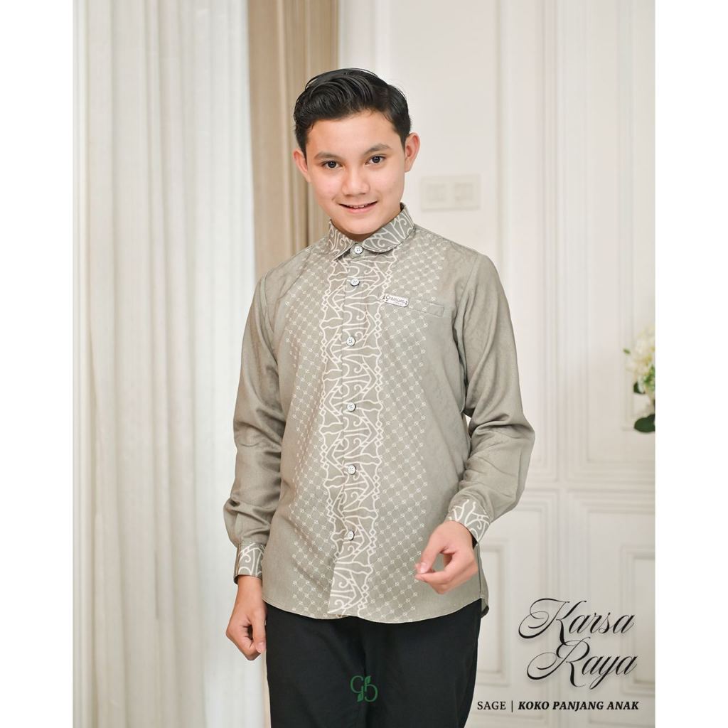 GREENISM - Karsa Raya Koko Anak Lengan Panjang | All Color | Ready Stock | Lebaran 2026 Model Gamis Terbaru | Baju Atasan Terbaru