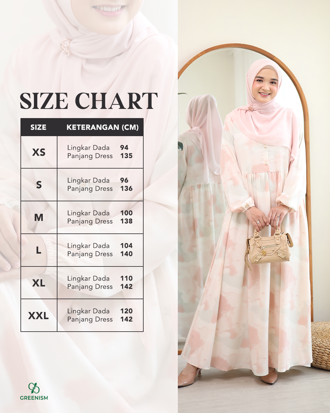 GREENISM - Faria Dress Crinkle RC | Busui friendly Gamis Daily