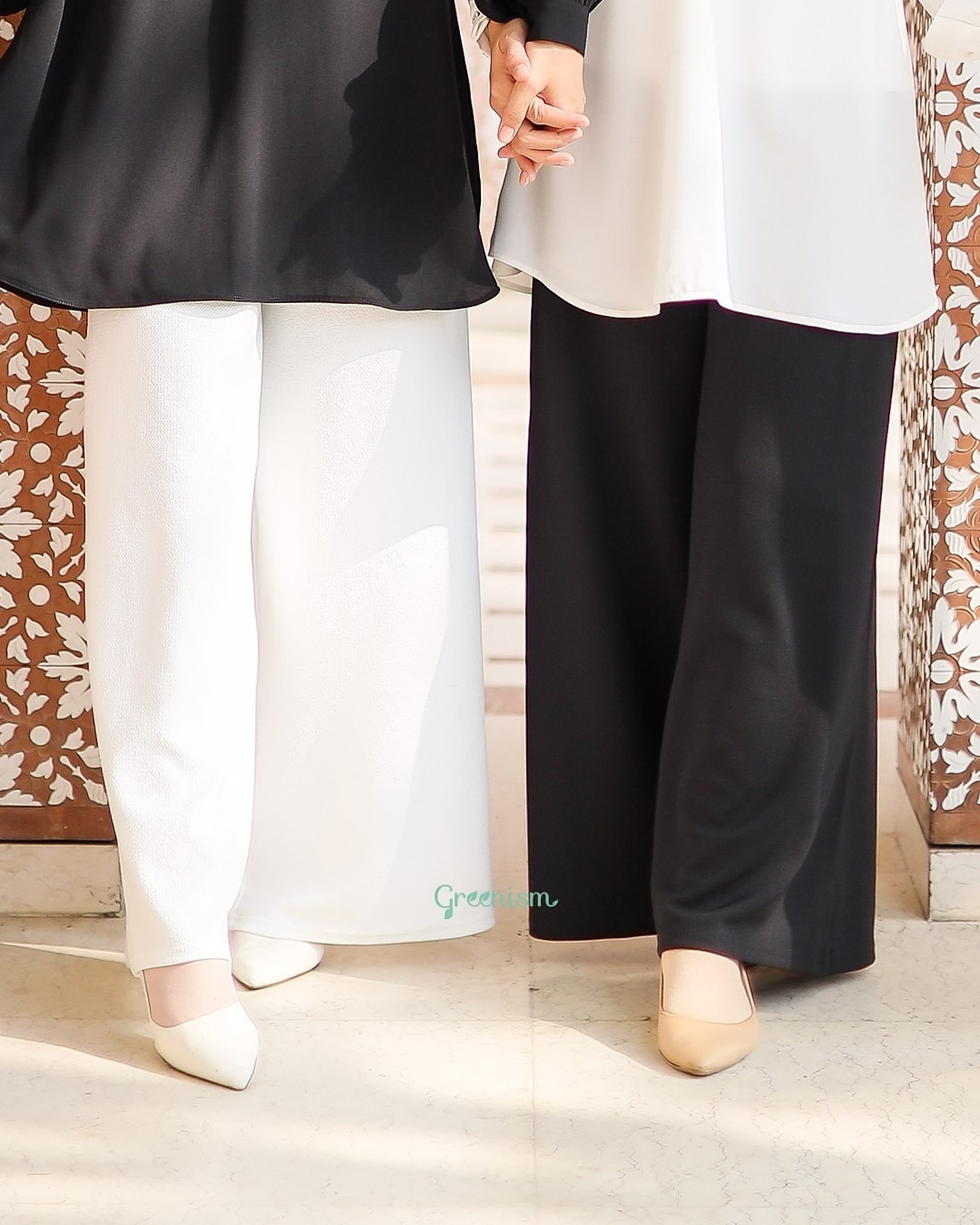 GREENISM - Black & White (KULOT & ROK)  Wavel Celena Kerja Wanita