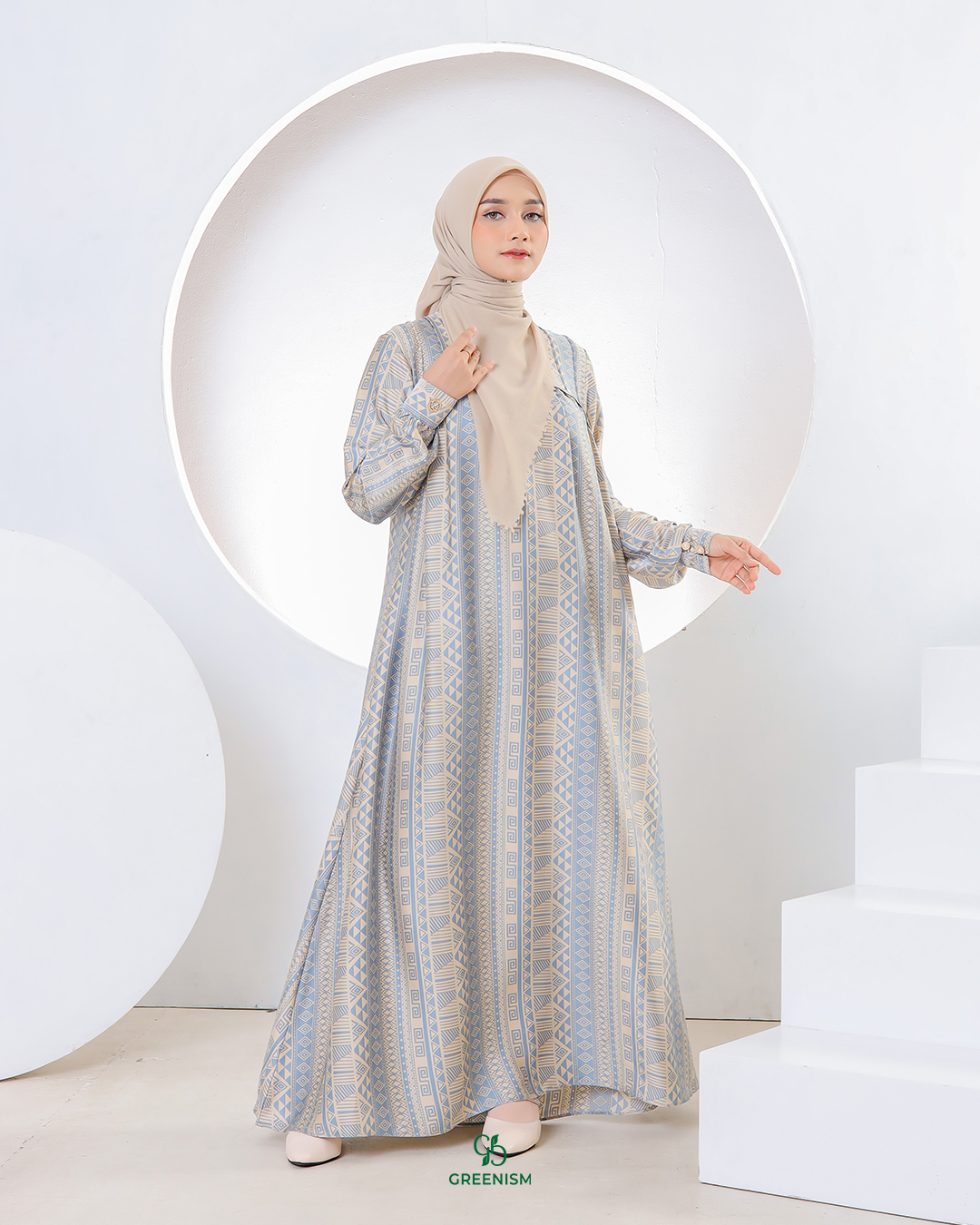 GREENISM - Azura Dress Satin Silk | Gamis Daily