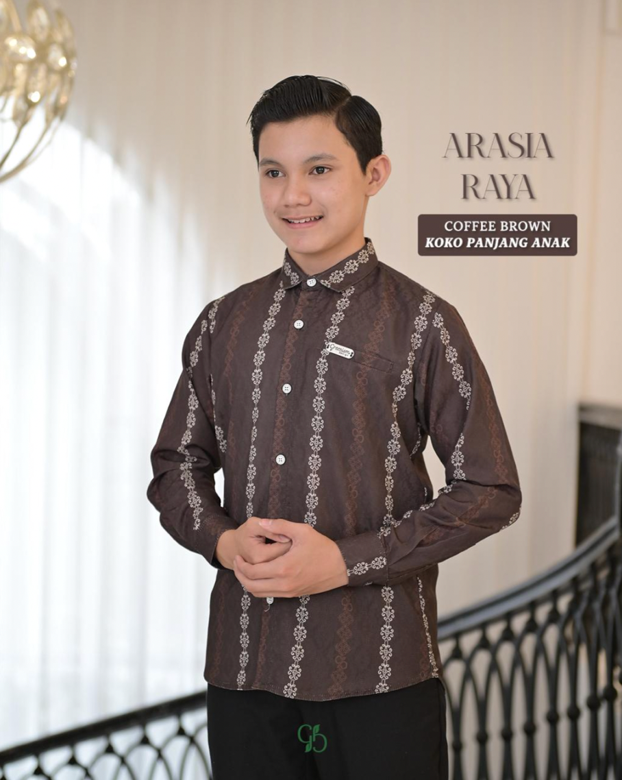 GREENISM - (All Colours) Arasia Raya Gamis Koko Anak Lengan Panjang | Baju Atasan Wanita Terbaru | Gamis Lebaran 2026 Model Gamis Terbaru