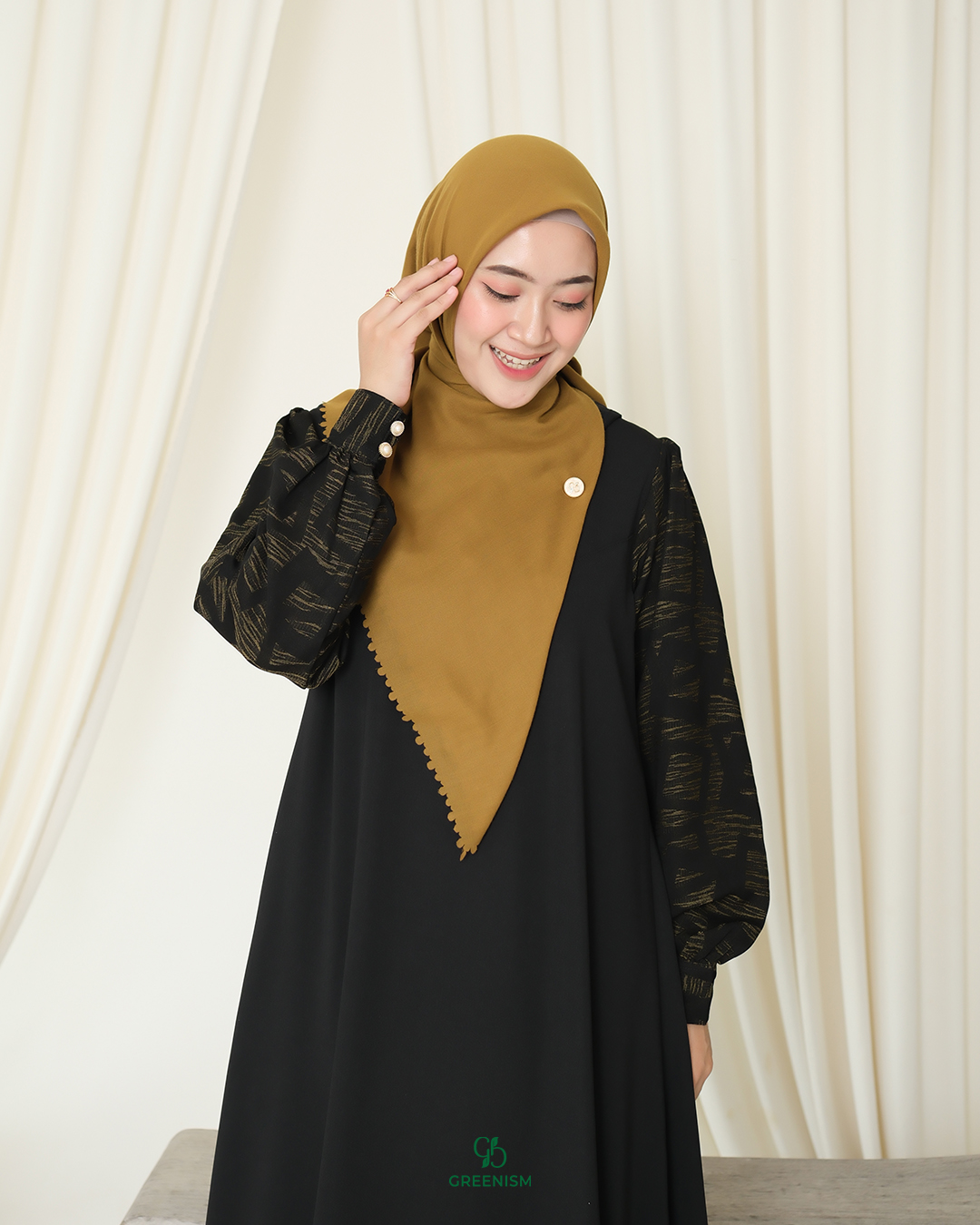 GREENISM - Aysel Dress Yoris Jaquard | Busui friendly Gamis Daily