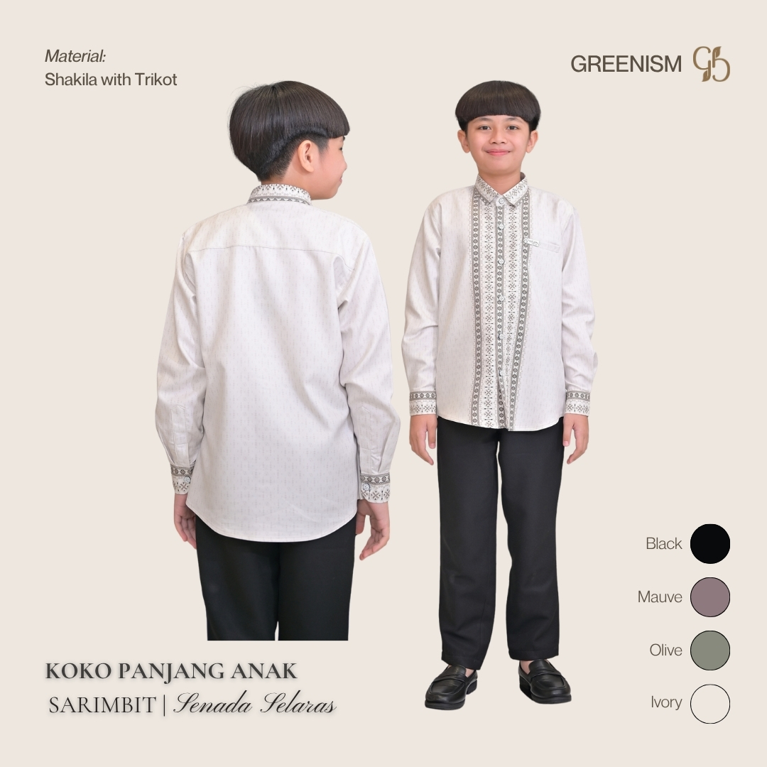 Greenism | Ready Stock | Senada Selaras Koko Anak Lengan Panjang | All Color | Sarimbit Terbaru Lebaran 2027