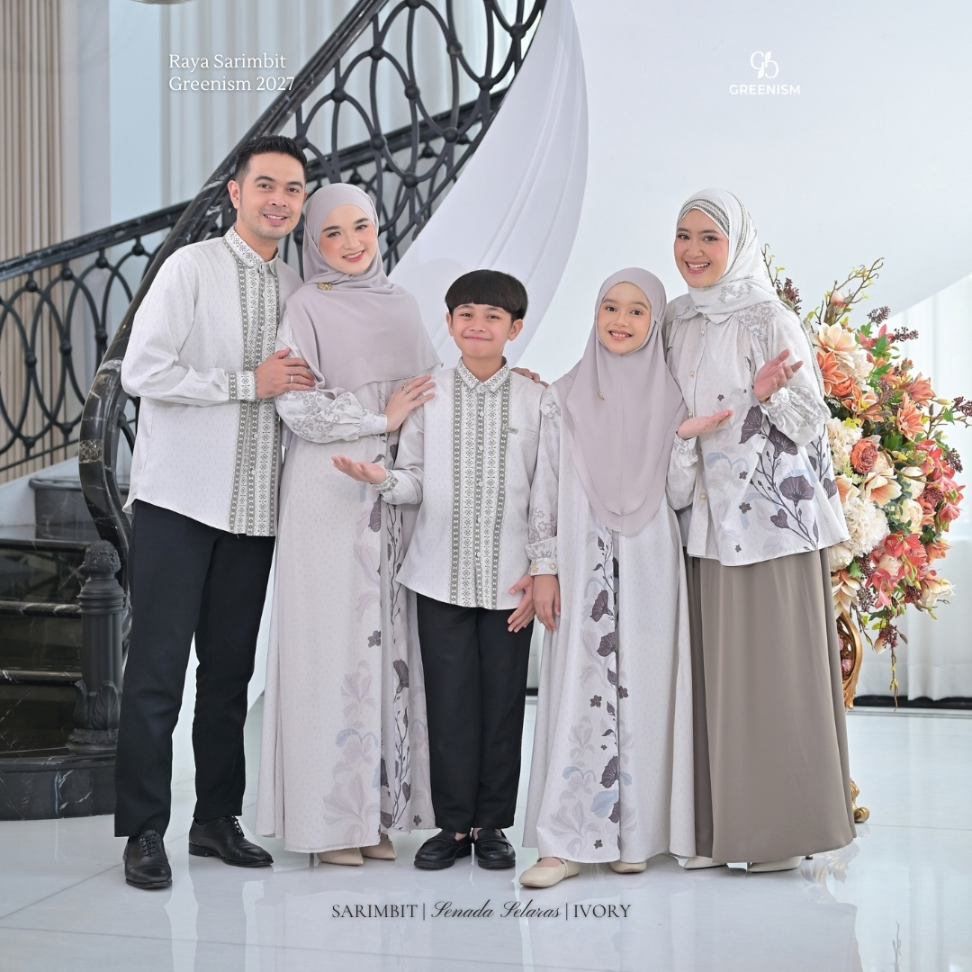 Greenism | Pre Order | Senada Selaras Dress Gamis Wanita Dewasa | All Color | Sarimbit Terbaru Lebaran 2027