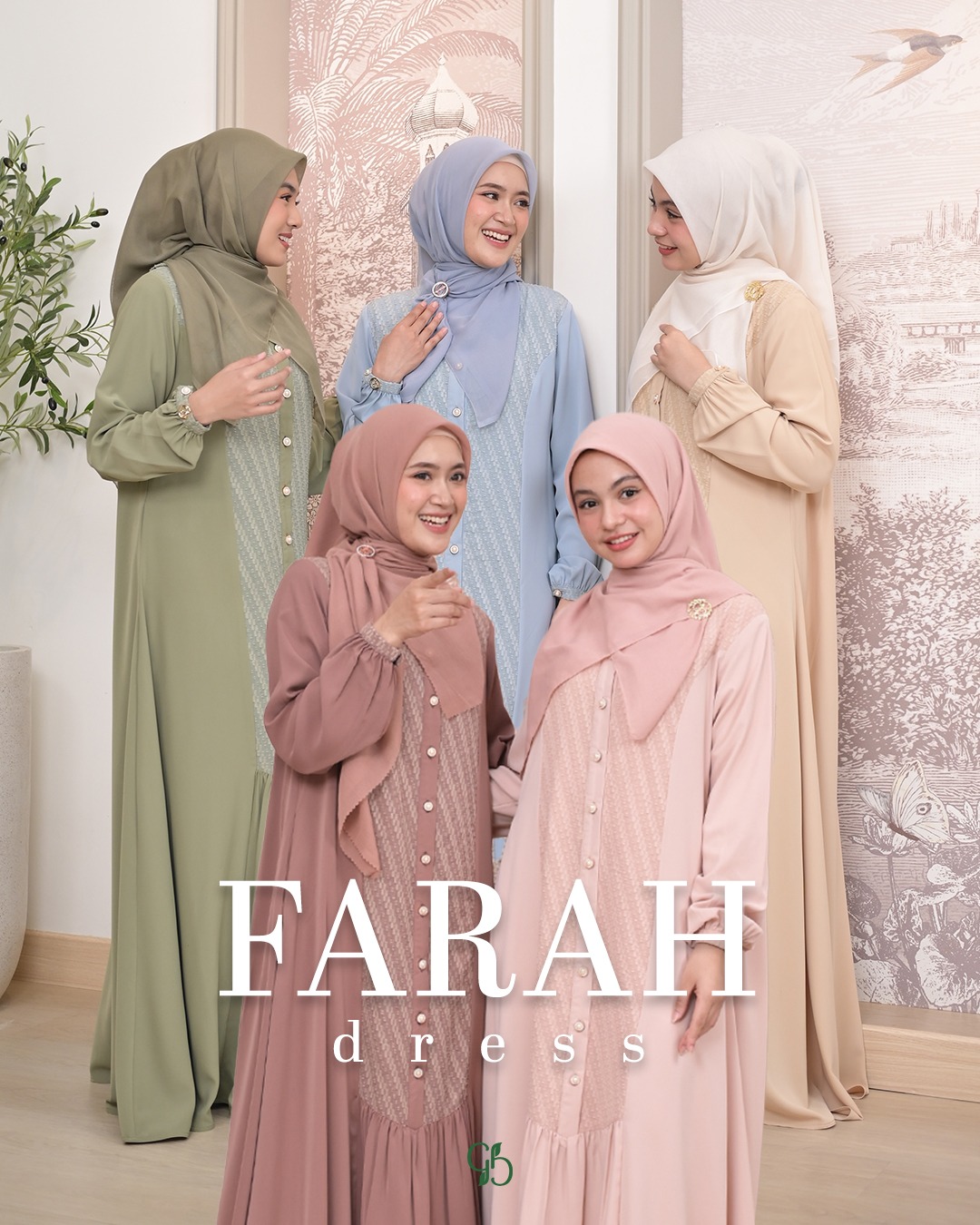 GREENISM - Farah Dress Wanita Marbela | Gamis Wanita Muslim Simpel dan Elegan