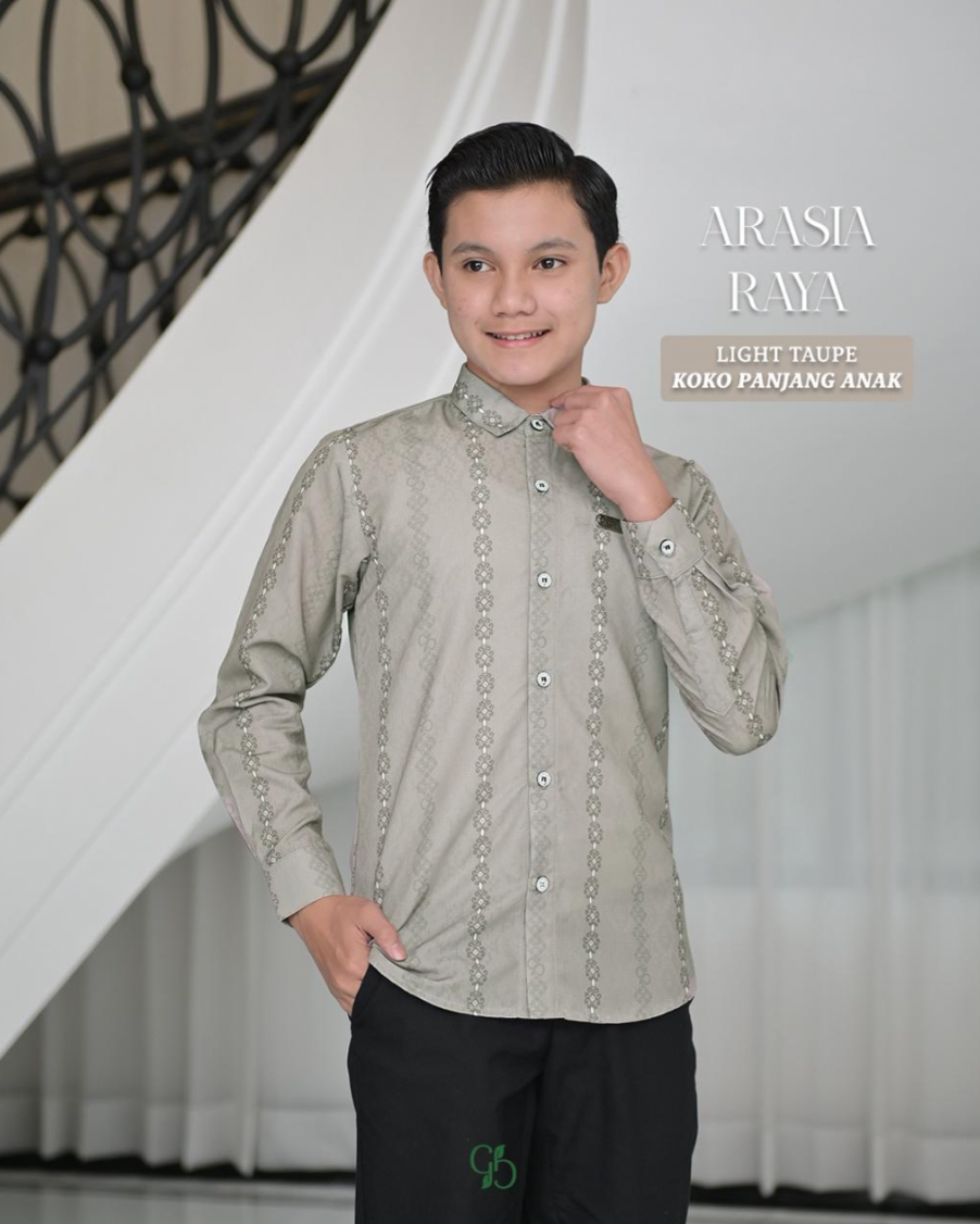 GREENISM - (All Colours) Arasia Raya Gamis Koko Anak Lengan Panjang | Baju Atasan Wanita Terbaru | Gamis Lebaran 2026 Model Gamis Terbaru