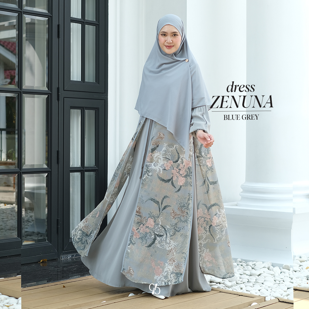 GREENISM | ZENUNA DRESS I DRESS MOTIF WANITA MUSLIMAH SIMPEL DAN ELEGAN