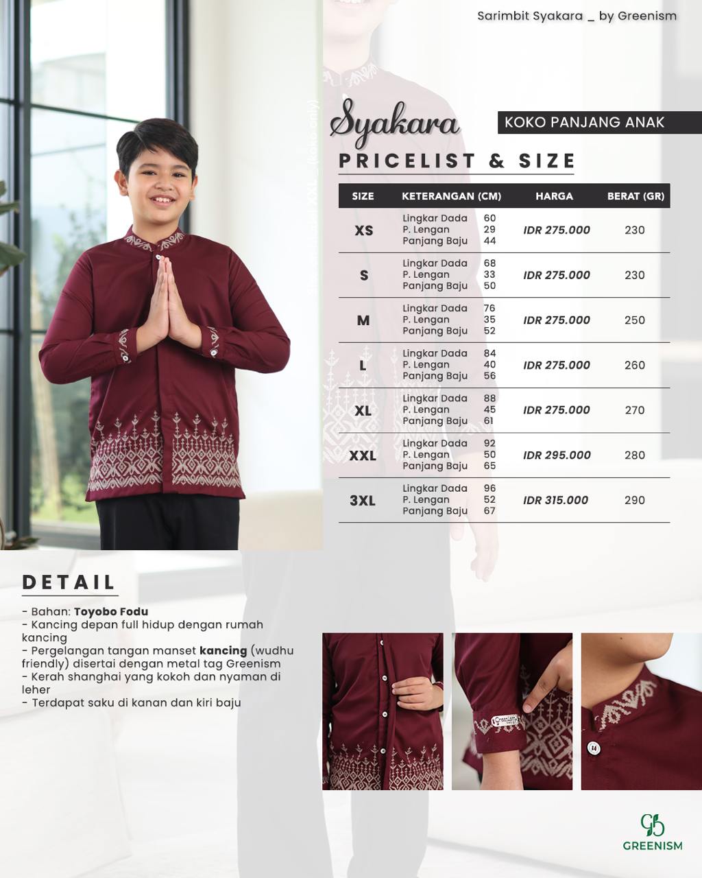 GREENISM - SYAKARA KOKO ANAK PANJANG I READY STOCK