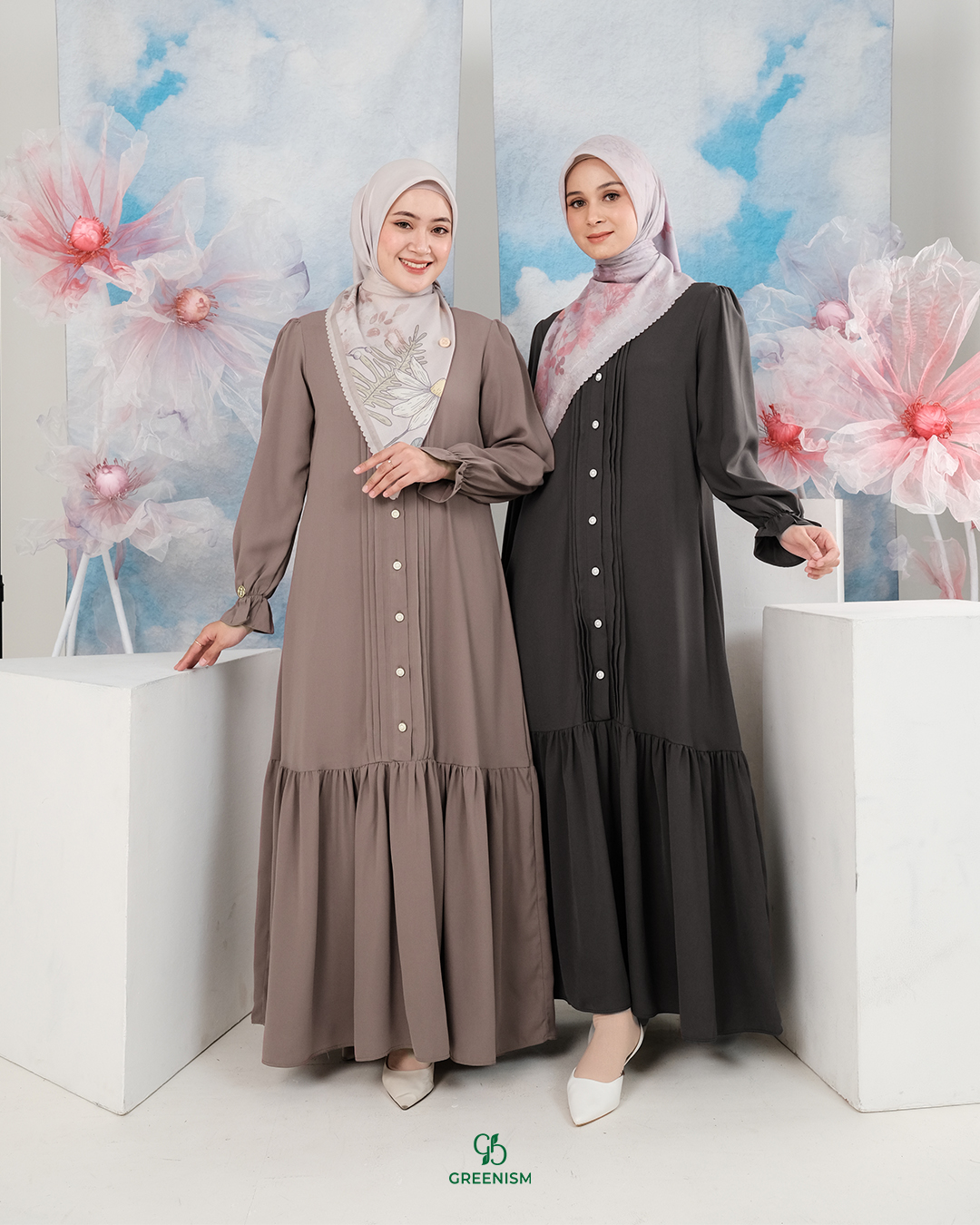 GREENISM - Nazela Dress Carera | Busui friendly Gamis Daily