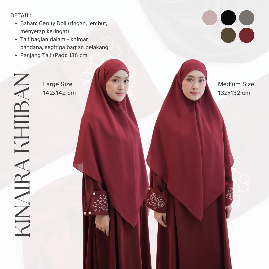 GREENISM - KINAIRA KHIBAN I KHIMAR WANITA MUSLIMAH PREMIUM HIJAB SYAR'I INSTAN PANJANG