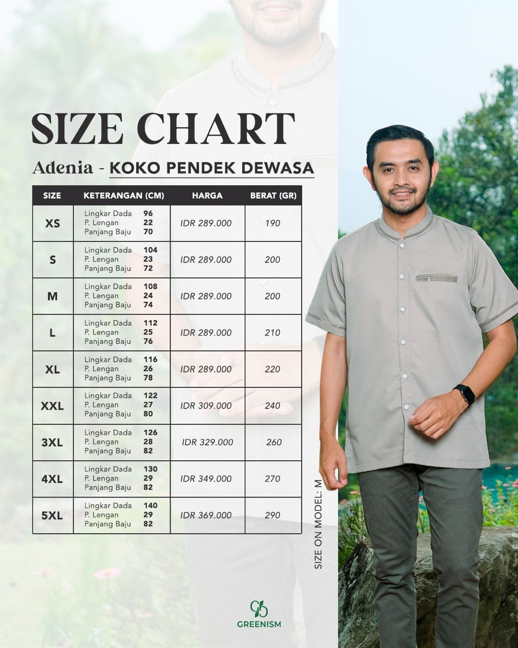 GREENISM - ADENIA KOKO DEWASA PENDEK I READY STOCK