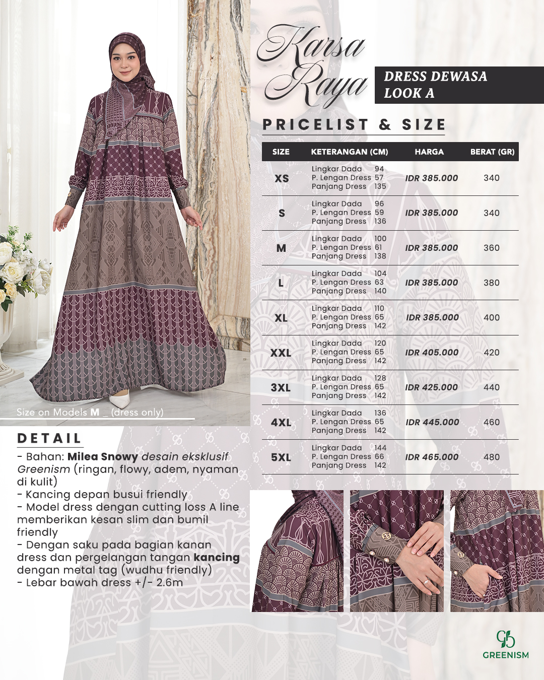 GREENISM -  Karsa Raya Dress Gamis A Wanita dan Koko | All Color | Ready Stock | Sarimbit Terbaru Lebaran 2026 Kekinian
