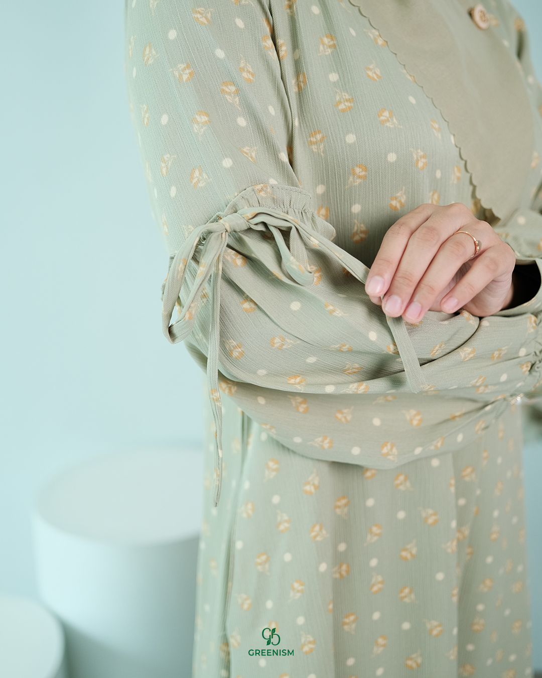 GREENISM - Syafani Dress Crinkle | Busui friendly Gamis Daily
