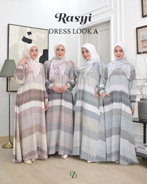 GREENISM - RASYI DRESS DEWASA (LOOK A) I Gamis Lebaran 2026 Model Gamis Terbaru