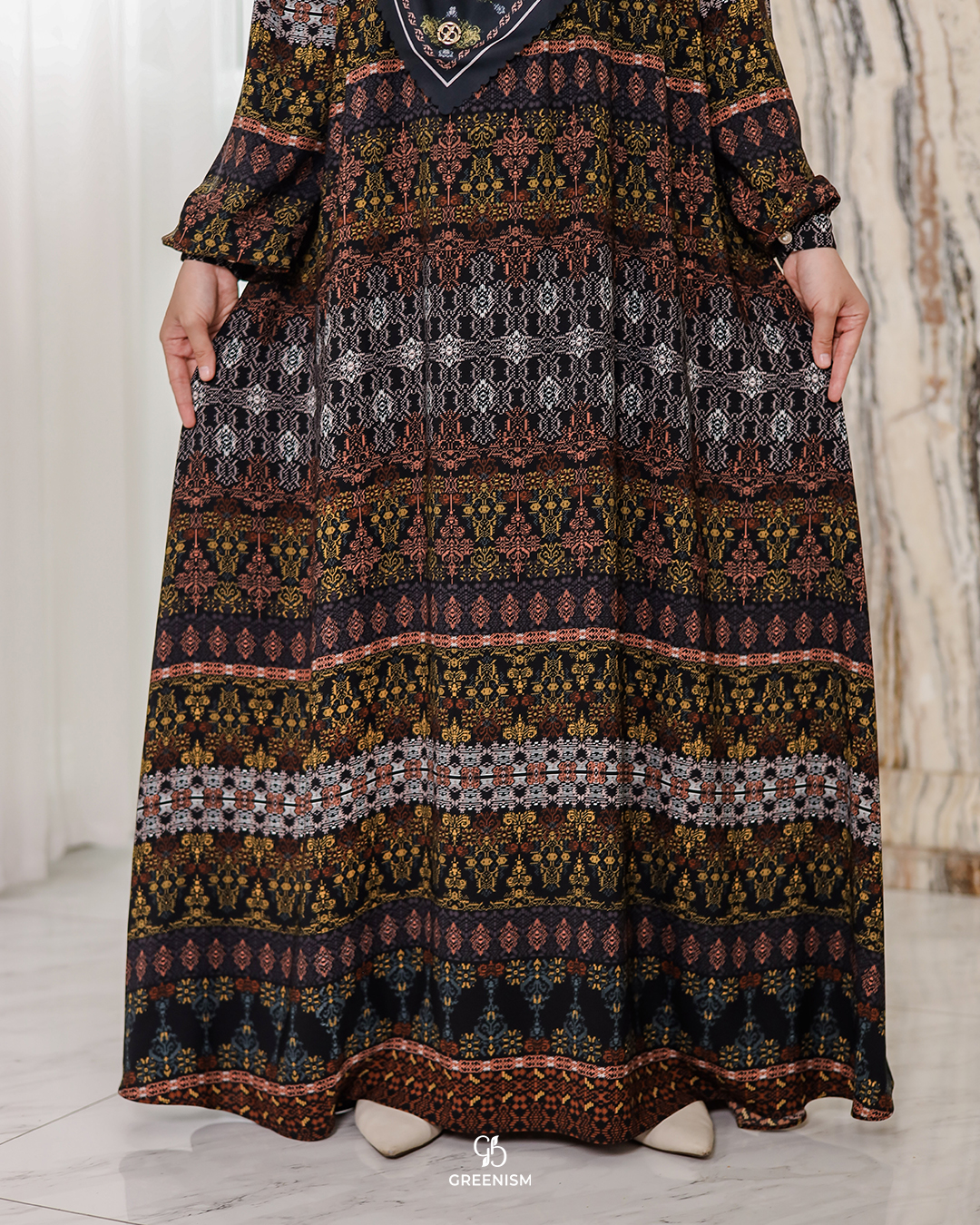 GREENISM - Syavira Dress Lionel Richie | Busui friendly Gamis Daily