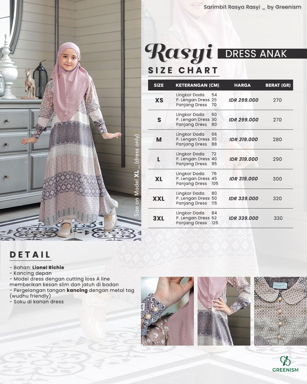 GREENISM - RASYI DRESS ANAK I READY STOCK