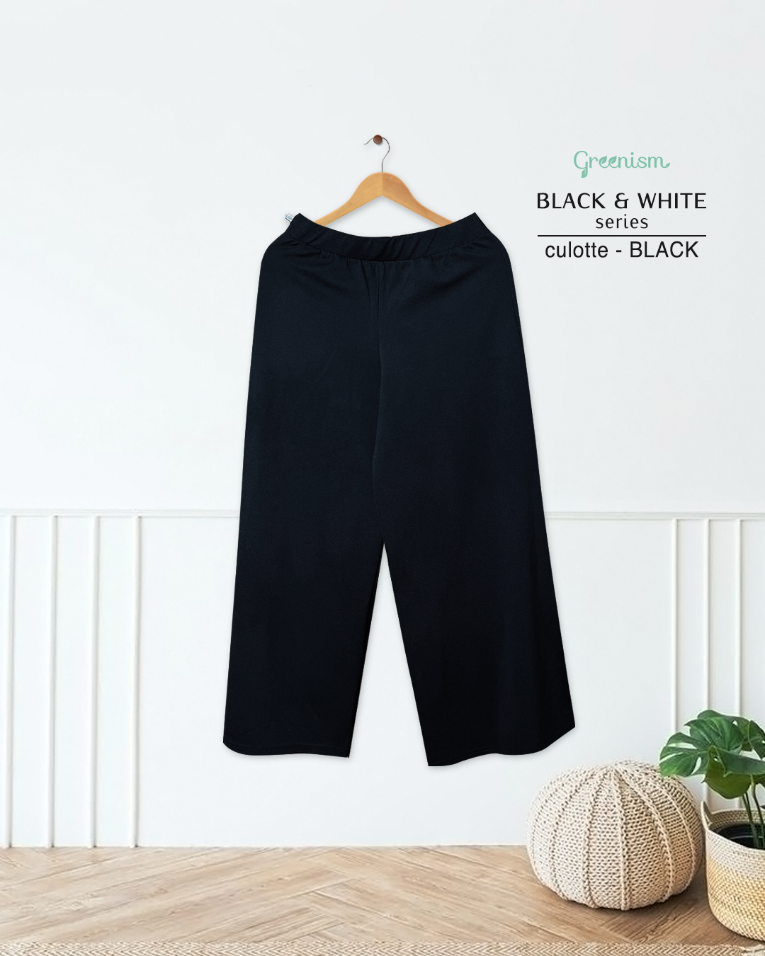 GREENISM - Black & White (KULOT & ROK)  Wavel Celena Kerja Wanita