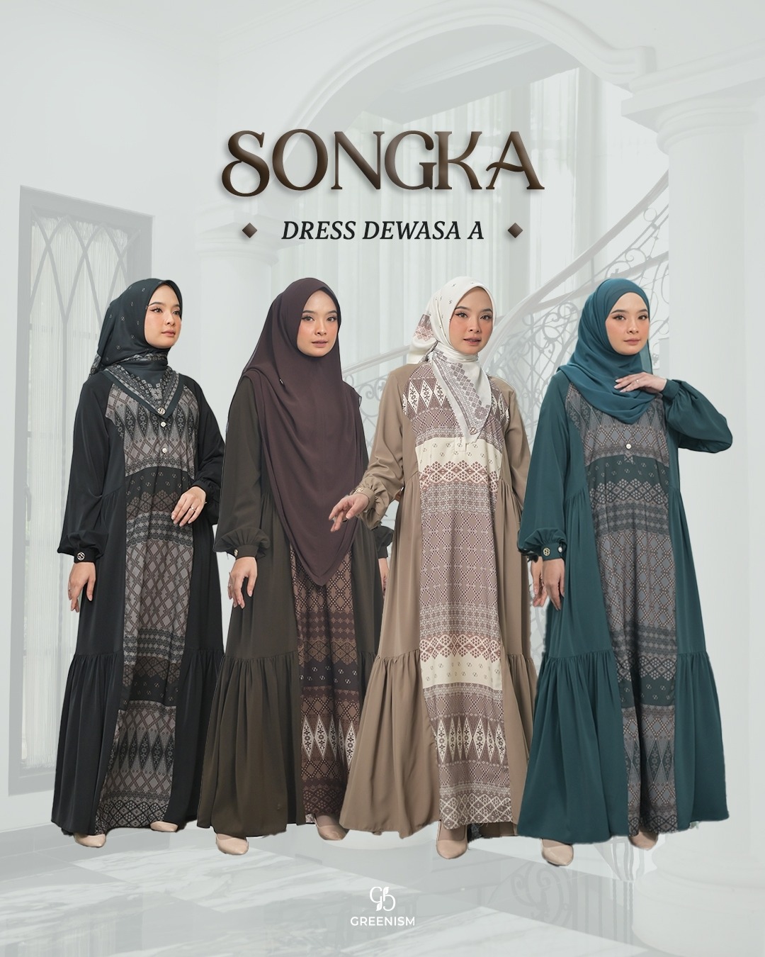 GREENISM - SONGKA DRESS DEWASA (A) I READY STOCK