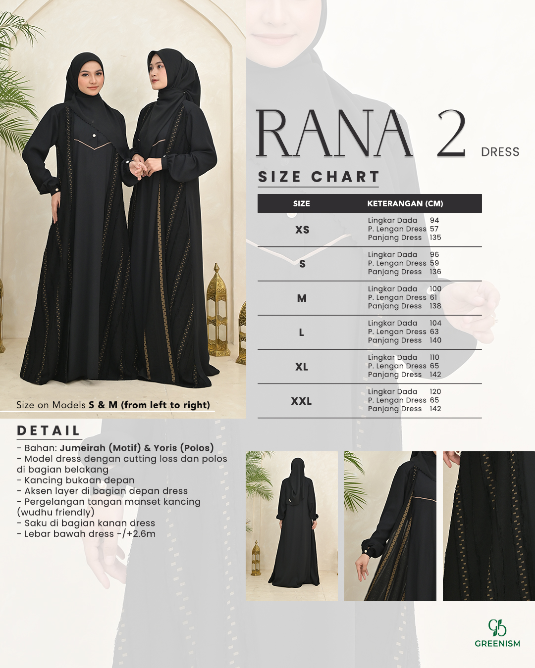 GREENISM - Rana Serie 2 Dress Jumeirah Yoris | Busui friendly Gamis Daily