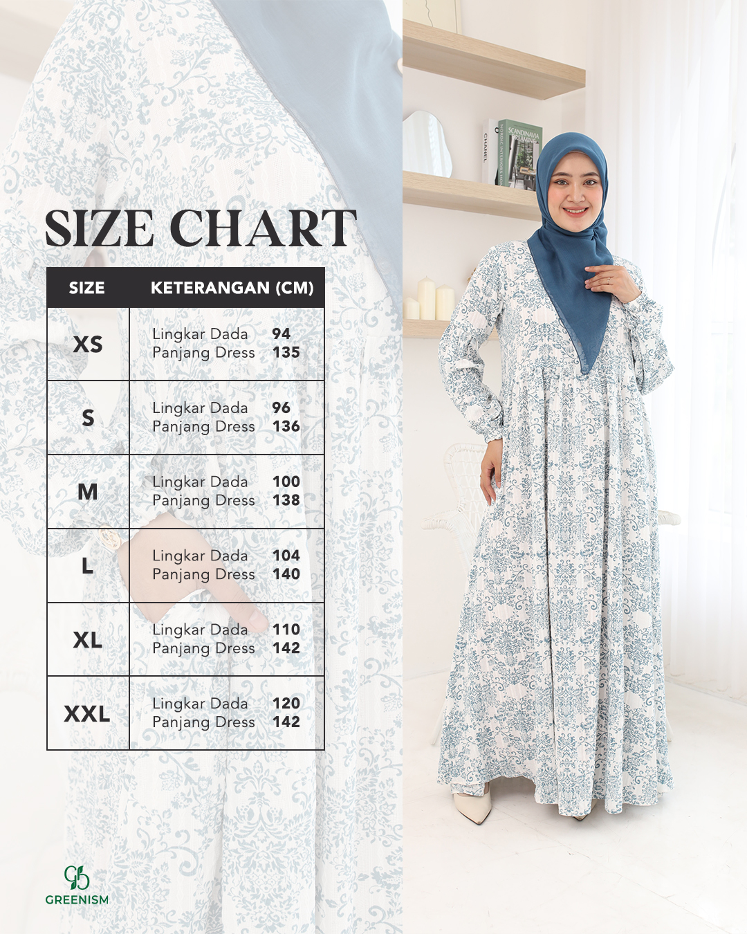 GREENISM - Shakela Dress Ceya Korean | Busui friendly Gamis Daily