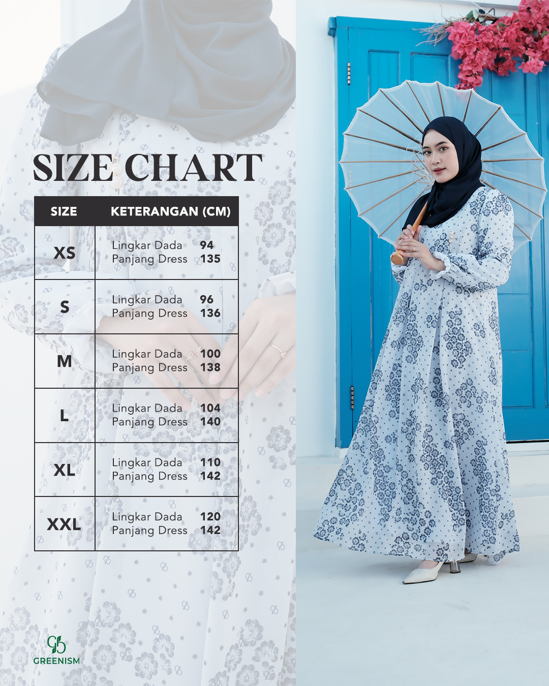 GREENISM - Keeva Dress Ceruty | Busui friendly Gamis Daily
