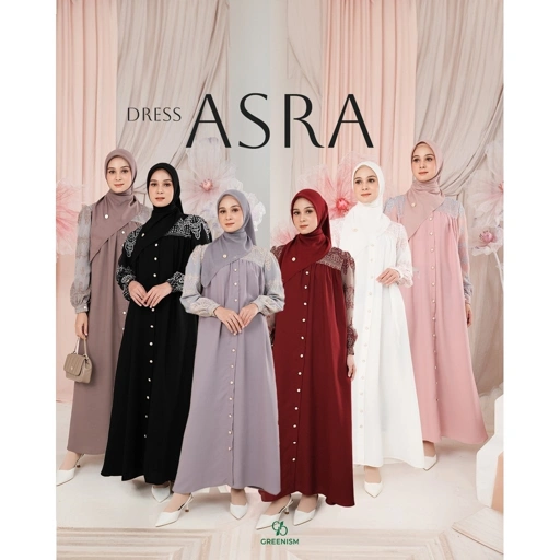 Image of GREENISM - Asra Dress Organza bordir | Busui friendly Gamis Daily