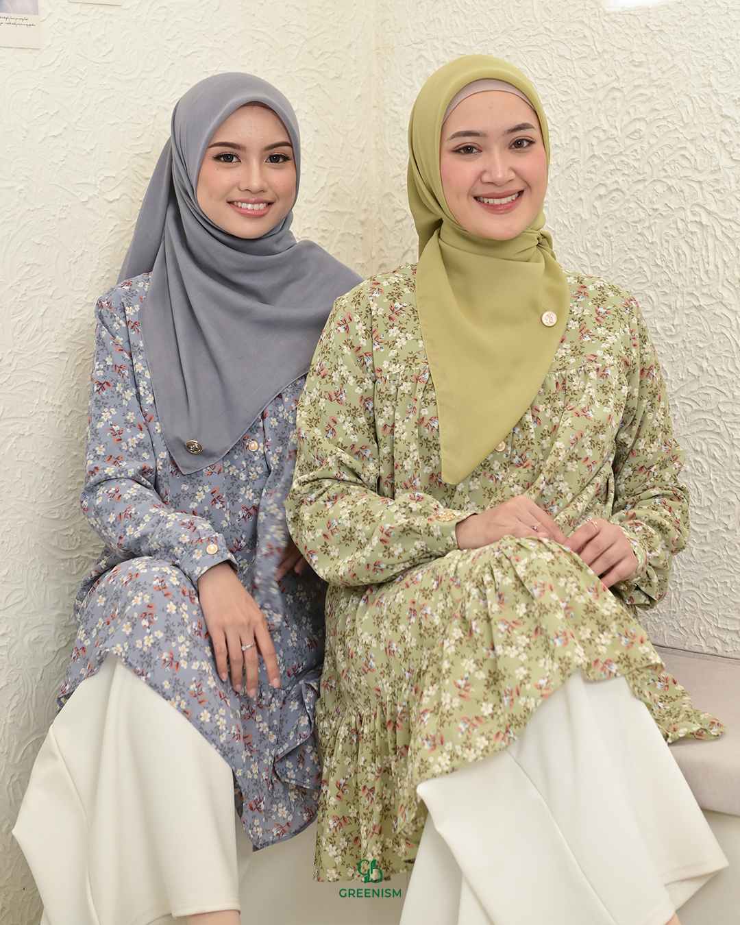 GREENISM - Ralia Tunik Ceruti Motif | Busui friendly Gamis Daily
