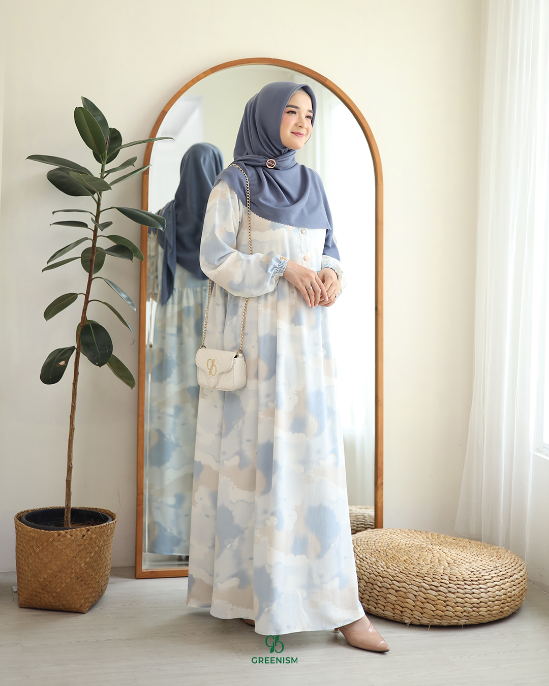 GREENISM - Faria Dress Crinkle RC | Busui friendly Gamis Daily