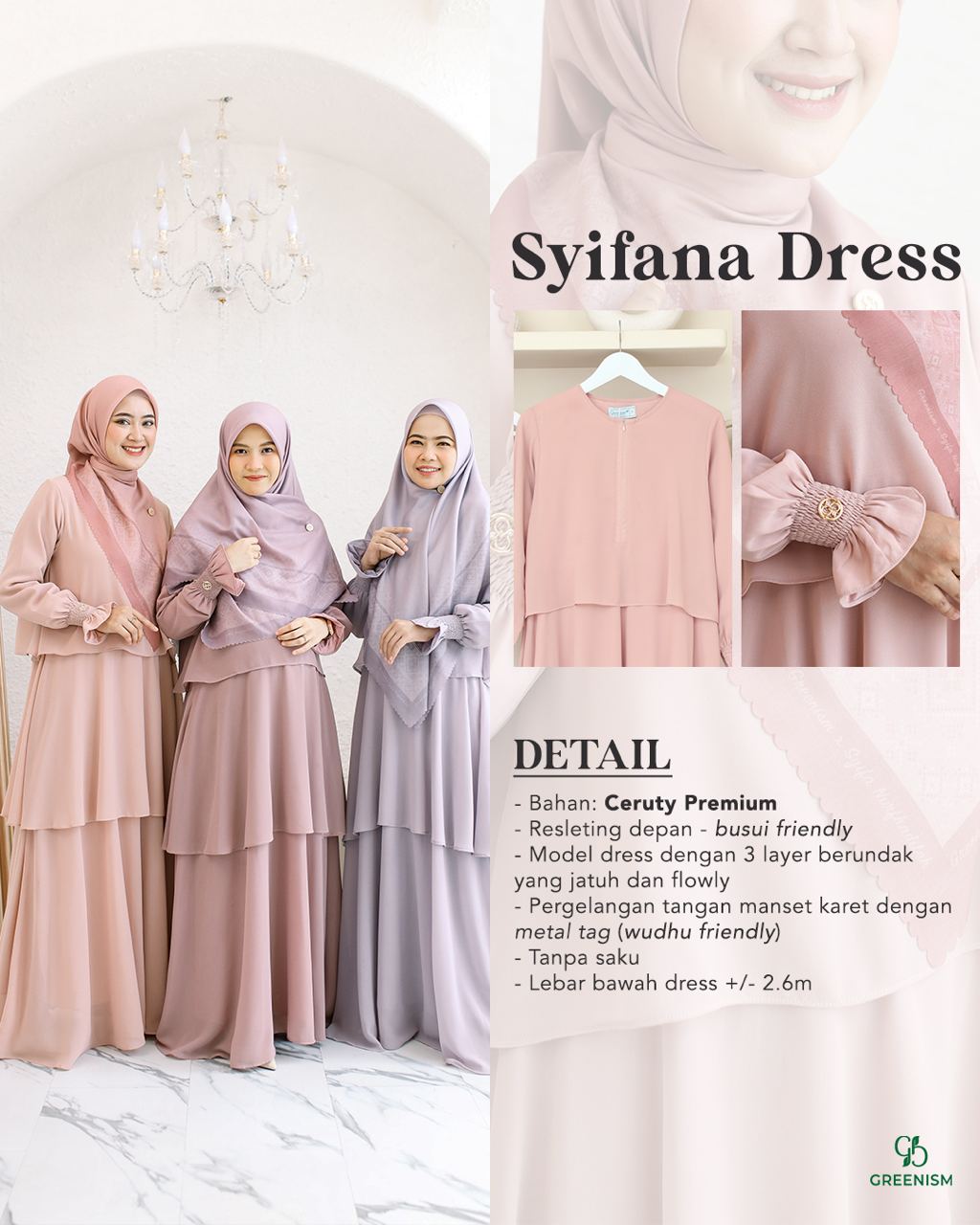 GREENISM - SYIFANA DRESS I READY STOCK